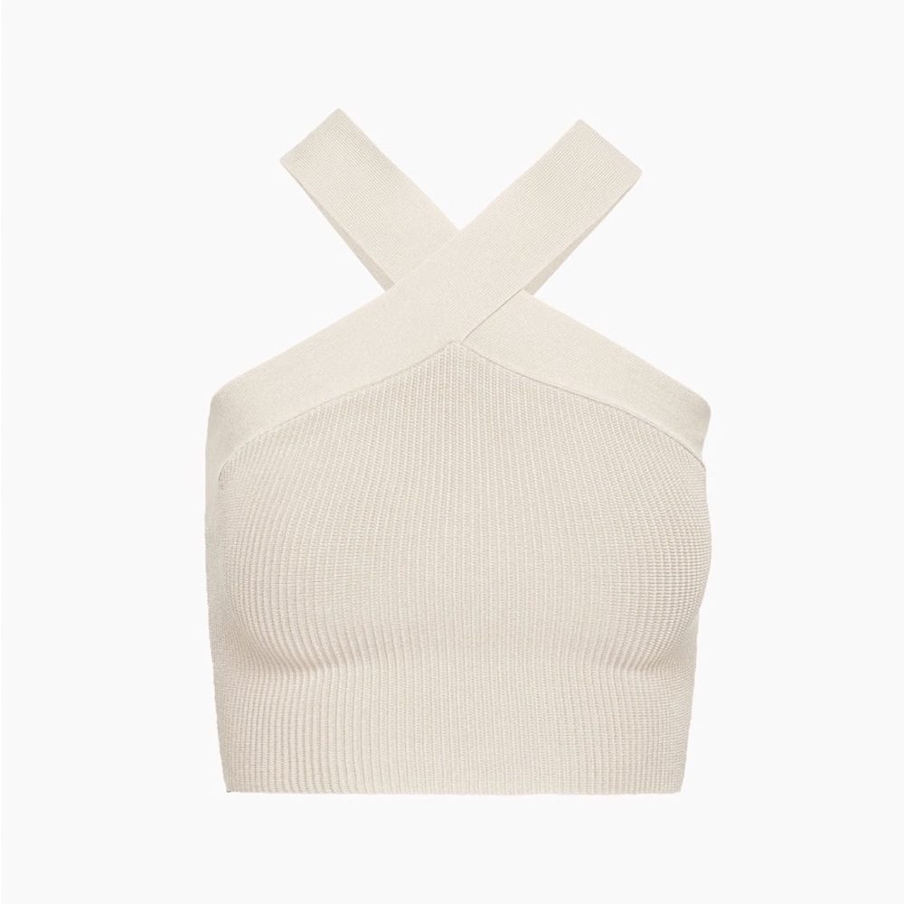 Babaton Sculpt Knit Ribbed Halter Top